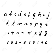 Where words fail, typography speaks. Hand Drawn Vector Alphabet Letters A Z And Numbers 0 9 Written By Liner Isolated On White Calligraphy Font Latin Lowercase Handwriting Symbols Easy To Edit Design Template For Your Artworks Royalty Free Cliparts
