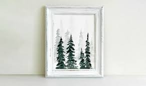 Draw in a biog pine tree in the foreground of the scene, then add more bushes or tree tops that are peaking through the si. Watercolor Pine Trees Tutorial How To Paint A Wintery Forestscape Craftsy