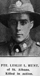 Pte. Leslie Libeau Hunt (1898-1917)