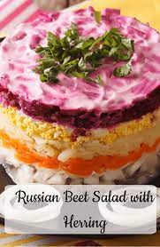 Russian Beet Salad With Herring Recipe Russian Beet Salad Beet Salad Russian Salad Recipe