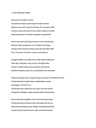 Macam macam geguritan dengan tema tersebut juga beragam, ada yang terdiri dari 1 bait, 2 baik, 3 bait bahkan 4 baik. Puisi Sekolah Adiwiyata 5 Bait Nusagates