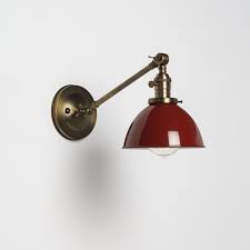 Wall Sconce Lighting With Red Metal Dome Shade Etsy Wall Sconces Sconce Lighting Wall Sconce Lighting