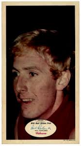 1971 Scanlens Footballers posters, No.2 Paul Rowlands (Melbourne) & No.17  Len Thompson (Collingwood). Folded, though extremely scarce (Collingwood  poster in poor condition).