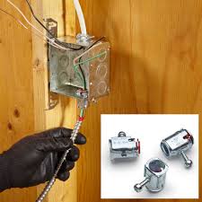 Just a male thread on the end of the conduit poking into the box and secured with a conduit nut. Learn The Basics On How To Work With Metal Clad Cable