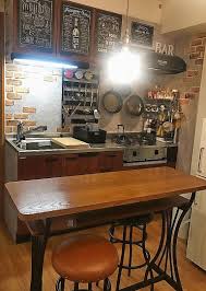 100均のアイテムなどを使いブルックリン風のキッチンリメイクにチャレンジしてみました キッチン diy インテリア 装飾のアイデア