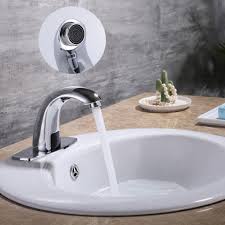 Automatic Sensor Touchless Bathroom Sink Faucet With Hole Cover Plate Chrome Vanity Faucets Hands Free Bathroom