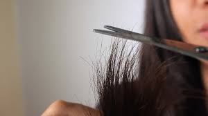 Pointer finger on the top, middle finger on bottom if your hair gets tangled easily, try putting a serum on your hair before cutting. 4 Ways To Trim Your Own Split Ends Wikihow