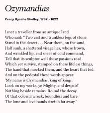 Ozymandias Percy Bysshe Shelley Words To Use Words Of Wisdom Poems