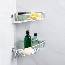 The materials that comprise a shower wall can be anywhere from glazed ceramic tile to plastic or fiberglass. Ksp Aluminum Paloma Corner Shelf 2 Tier Kitchen Stuff Plus
