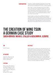Pdf formatted 8.5 x all pages,epub reformatted especially for book readers, mobi for kindle which was converted. Pdf The Creation Of Wing Tsun A German Case Study
