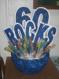 Birthday Decoration Ideas For Mother In Law This Was For A Brother In Laws 60th Birthday Party 60 Sticks Of Rock Candy 60th Birthday Decorations 60th Birthday Ideas For Mom 60th Birthday Party