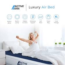 Active Era Premium Twin Size Air Mattress Single Elevated Inflatable Air Bed Electric Built In Pump Raised Pillow Air Bed Air Mattress Kids Bedding Sets