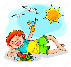 June clipart summer holiday homework. Kid Enjoying Summer With Fruit And Juice Royalty Free Cliparts Vectors And Stock Illustration Image 16511102