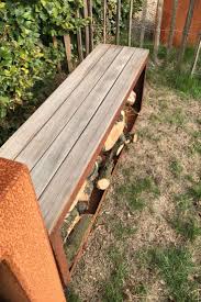 Sitzbank Aus Cortenstahl Mit Holzauflage Holzlager Wetterfestes Holz Cortenstahl