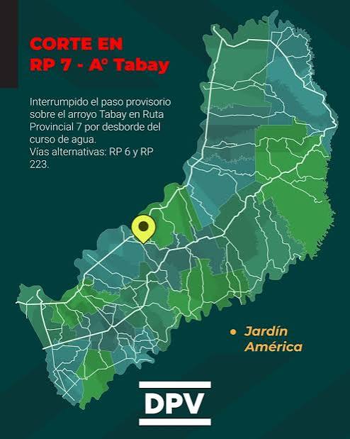 Fen�meno El Ni�o | Tr�nsito cortado en la RP 7 sobre el Arroyo Tabay - MisionesOnline