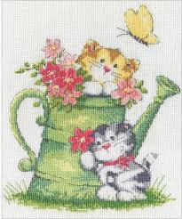 This kit contains presorted thread in 30 colors, 16 count white aida fabric, needle, colour chart, and instructions. Cat Cross Stitch Kit For Beginner Stamped Counted Pattern Needlepoint Kits