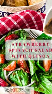 (drying leaves in a salad spinner works best). Strawberry Spinach Salad With Quinoa Veggie Fun Kitchen