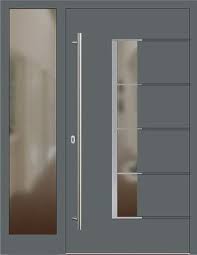Aluminium Haustur Modell Conny1 Basaltgrau Mit Seitenteil Links Haus Haustur Hauseingangsturen