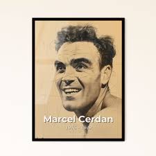Dynamic Tribute to Marcel Cerdan: Contemporary Art Print of the Legendary  Boxer