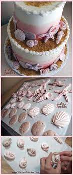 In a medium bowl, sift the flour, baking powder, and salt together and set aside. 280 Seashells Cakes Ideas Beach Cakes Seashell Cake Beach Wedding Cake