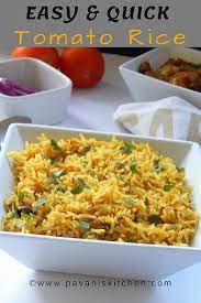 Easy And Quick Tomato Rice Recipe Pavanis Kitchen Recipe Tomato Rice Recipes Rice Recipes