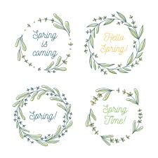 Floral wreath clipart hand drawn, flowers & leaves png printable black botanical clipart download, wedding invitations, scrapbooking, crafts. Hello Spring Spring Is Coming Floral Wreath Collection Hand Drawn Vector Illustration Isolated On White Decorative Round Frames With Flowers And Leaves Ink Sketch 2175116 Vector Art At Vecteezy