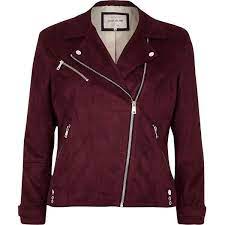 River Island Dark Red Faux Suede Biker Jacket Faux Suede Biker Jacket Suede Biker Jacket Biker Jacket