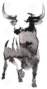 Black And White Bull Pin En Digital Illustrations Fantasy
