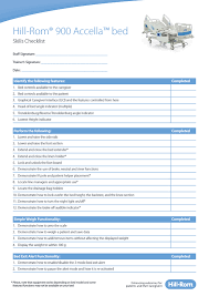 Refurbished patient ready hill rom total care spo2rt p1900 with rotation and vibration modules included. Hill Rom 900 Accella Bed Skills Checklist March 2017 Pdf Download