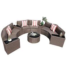 With the tropical moon fire pit, you'll almost be able to feel the rush of saltwater over your skin and imagine the reflection of the crescent moon in the placid water. Curved Outdoor Patio Sectionals