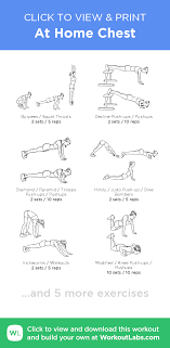 At Home Chest Illustrated Exercise Plan Created At Workoutlabs Com Fit Click For A Printable Pdf An Home Workout Men Back Workout Men Chest Workout At Home