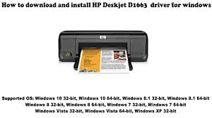 97 manuals in 34 languages available for free view and download. How To Download And Install Hp Deskjet D1663 Driver Windows 10 8 1 8 7 Vista Xp Youtube
