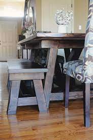 My 4 Misters Their Sister Diy Handmade Farmhouse Table And Benches Farmhouse Dining Room Table Farmhouse Dining Table Farmhouse Table Plans