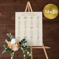 Cacti Succulent 16x20 Seating Chart Country Barn Wedding Table Seating Sign