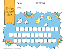 rainbow sky 30 day reward chart for kids free printable