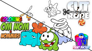 In the coloring funny pictures with om yam will be. Coloring Cut The Rope Om Nom And Nommies From Cut The Rope Coloring Page For Kids To Learn Colors Youtube