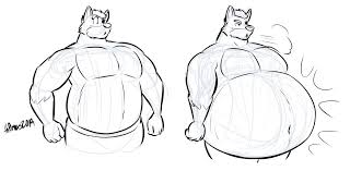 One day he had a super big meal that he got himself so stuffed that he's now in a food coma not wanting to move. The Big Raccoon Pa Twitter Some Quick Doodles From Suggestions Earlier P 1 Wolf Belly Bump 2 Buff Wolf But He Lets His Belly Out Afterwards Https T Co Qei4pulj86