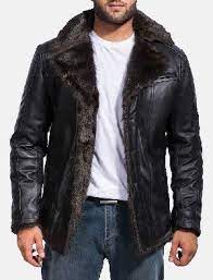 Buy Furcliff Black Leather Coat For Men Made Of Sheepskin Leather Free Shipping In Usa Uk Canada Black Leather Coat Fur Leather Jacket Jackets Men Fashion