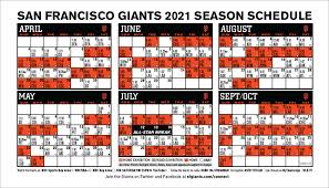 The giants participated in the cactus league during spring training. Printable Schedule San Francisco Giants