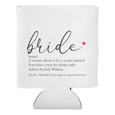 Script Bride Definition Bridal Shower Wedding Can Cooler Zazzle Com In 2020 Bridal Shower Bride Bridal