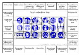 Verkehrszeichen Bingo 4 Bingo Spiele Verkehrserziehung Sachthemen Hus Klasse 3 Grundschulmaterial De