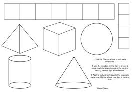 3d Shapes Images Black And White How To Shade 3d Shapes Artsmudge Art Worksheets Art Handouts Art Lessons