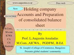 Ppt Holding Company Accounts And Preparation Of
