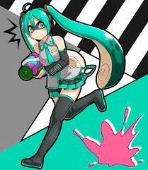 H Miku Splatoon Miku Anime Characters Cartoon Drawings