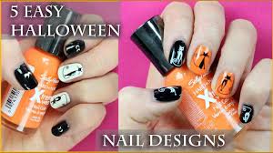 Halloween Nails For Teens 5 Easy Halloween Nail Art Designs For Beginners Diy Halloween Nails Youtube