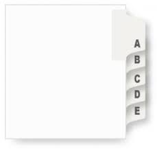 Index Tabs Chart Dividers Legal And Letter Size Custom