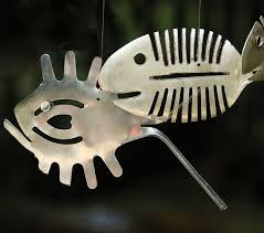 dampf punk loffel skelett und knochen fisch windspiel recycling von oldtimer antik silber platte loffel sie erhalt cutlery art silverware crafts punk decor