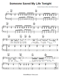 Someone Saved My Life Tonight Sheet Music Elton John Sheetmusic Free Com