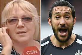 Jonas Gutierrez arrives at his employment tribunal in Birmingham today,  alongside his mother Monica Adriana Montore and his legal team