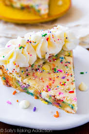 Funfetti Sugar Cookie Cake This Soft Baked Sprinkle Filled Giant Cookie Is So Much Better Than Birthday Sugar Cookie Cakes Sugar Cookie Cake Recipe Desserts